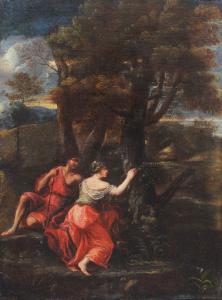 Römische Schule, 17. Jahrhundert, Angelica und Medoro